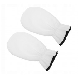 RĘKAWICE RĘKAWICZKI FROTTE DO PARAFINY KREMU MASKI KOSMETYCZNE 2 SZT BIAŁE