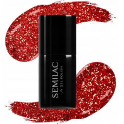 SEMILAC LAKIER HYBRYDOWY 318 BURGUNDY RED GLITTER 7ml