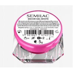 SEMILAC Żel do zdobień paznokci biały DECOR GEL WHITE 5g
