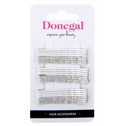 DONEGAL Zestaw wsuwek białe-srebrne 24 szt FA-5503