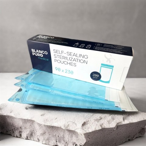 Blanco Puro Torebki Do Sterylizacji Autoklaw 90x230mm Samoprzylepne 200 szt