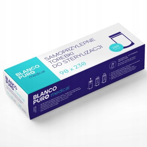 Blanco Puro Torebki Do Sterylizacji Autoklaw 90x230mm Samoprzylepne 200 szt