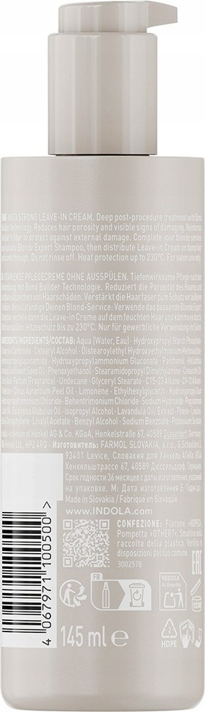 Indola Blonde Expert Insta Strong regenerujący krem bez spłukiwania 145 ml