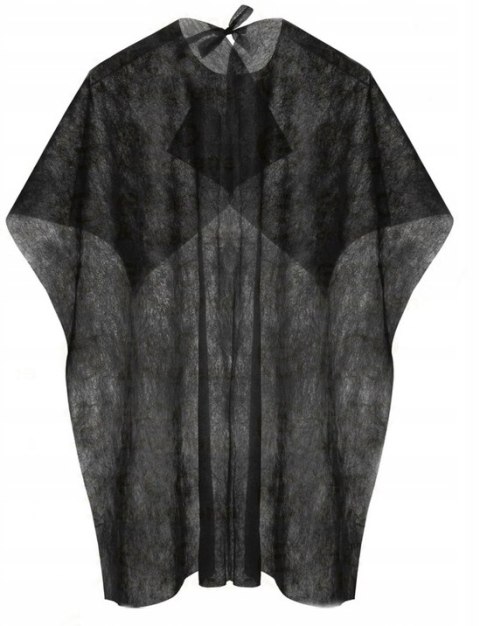 Pelerynki fryzjerskie czarne włókninowe długie jednorazowe op. 25 szt