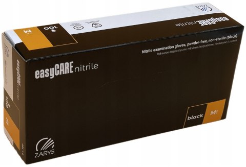 RĘKAWICZKI NITRYLOWE CZARNE ZARYS 100SZT ROZMIAR M