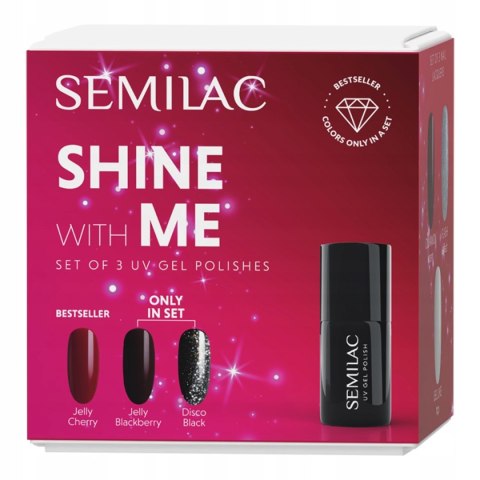 SEMILAC LIMITOWANY ZESTAW LAKIERÓW HYBRYDOWYCH SHINE WITH ME SET