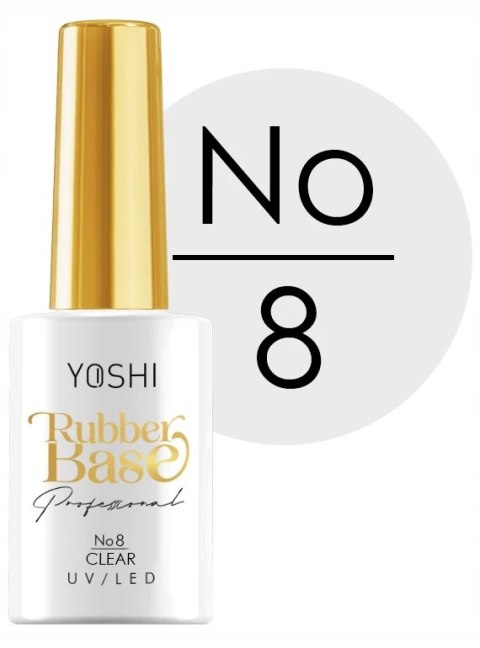 Yoshi Baza Kauczukowa przeźroczysta Rubber Base UV/LED Hybrid 10 ml - No.8