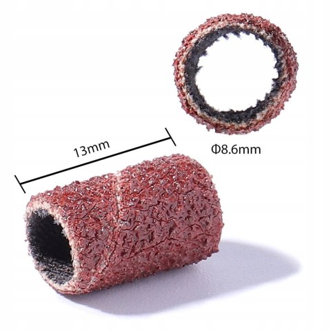 Kapturki ścierne walec na frezy do manicure gradacja #80 opakowanie 100szt.