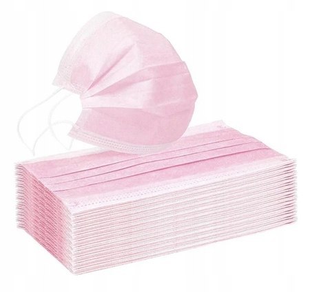 Maseczki chirurgiczne Opharm różowe typ IIR 50 szt.