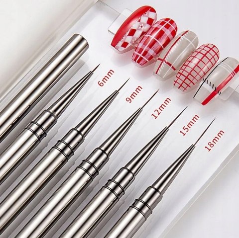 PĘDZEL PĘDZELEK DO ZDOBIEŃ PAZNOKCI 12mm cienki precyzyjny ombre french żel