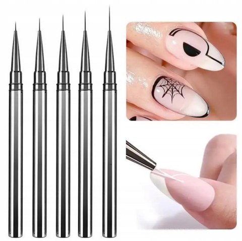 PĘDZEL PĘDZELEK DO ZDOBIEŃ PAZNOKCI 12mm cienki precyzyjny ombre french żel