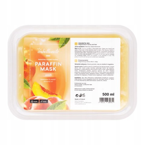 Parafina Kosmetyczna Do Rąk Dłoni Stóp ISABELLENAILS Brzoskwinia 500ml