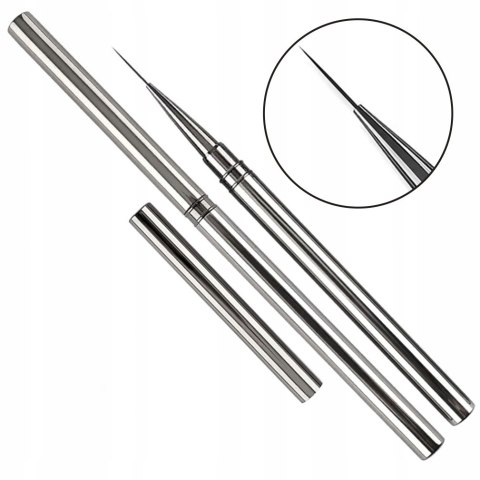 Pędzelek Do Zdobień Wzorów French Cienki Precyzyjny 18 mm - Szary Satynowy