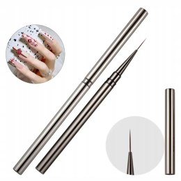 Pędzelek Do Zdobień Wzorów French Cienki Precyzyjny 18 mm - Szary Satynowy