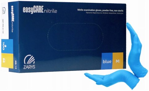 Rękawiczki Nitylowe Bezpudrowe Zarys Niebieskie Jednorazowe 100szt RozmiarM