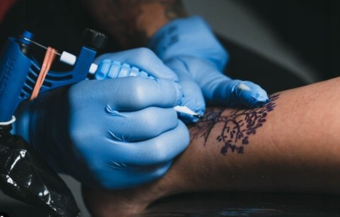 Rękawiczki Nitylowe Bezpudrowe Zarys Niebieskie Jednorazowe 100szt RozmiarM