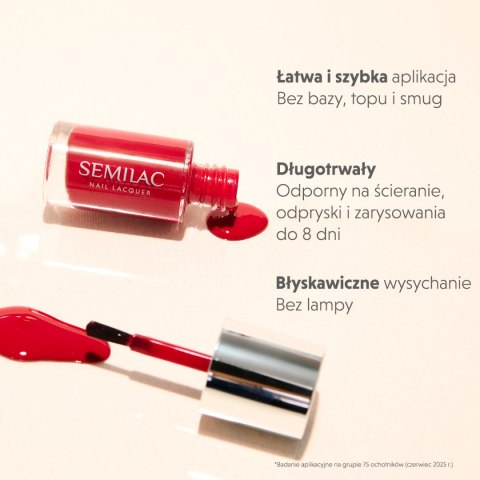SEMILAC KLASYCZNY LAKIER DO PAZNOKCI 110 CLASSIC RED 9ml