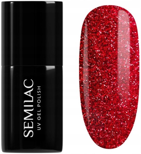 SEMILAC LAKIER HYBRYDOWY 318 BURGUNDY RED GLITTER 7ml