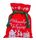WOREK PREZENTOWY Torebka Pakado fizelina 20X30 CM WESOŁYCH ŚWIĄT CZERWONA