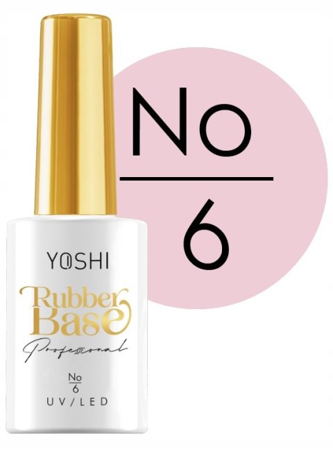 YOSHI Rubber Base 6 do paznokci pod hybrydę baza kauczukowa 10ml