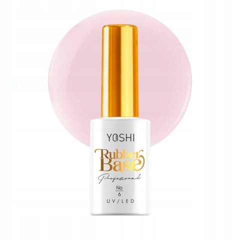 YOSHI Rubber Base 6 do paznokci pod hybrydę baza kauczukowa 10ml