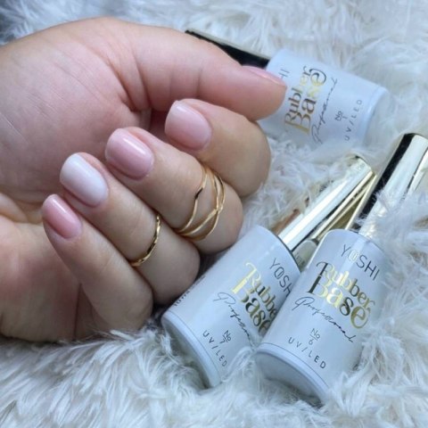 YOSHI Rubber Base 6 do paznokci pod hybrydę baza kauczukowa 10ml