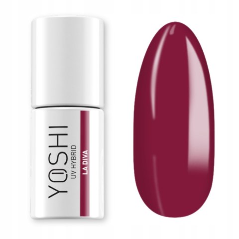 Yoshi Lakier Hybrydowy 243 La Diva 6 ml - TPO-free czerwono-bordowy