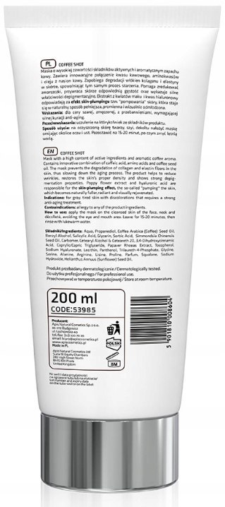 APIS Bioaktywna maska przeciwzmarszcz. COFFEE SHOT