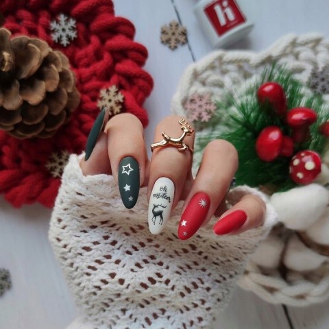 HI HYBRID NAKLEJKI NA PAZNOKCIE WODNE ŚWIĄTECZNE 3