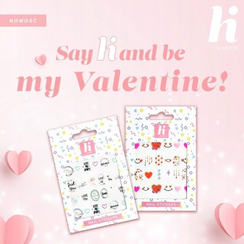 HI HYBRID NAKLEJKI NA PAZNOKCIE WODNE WALENTYNKI