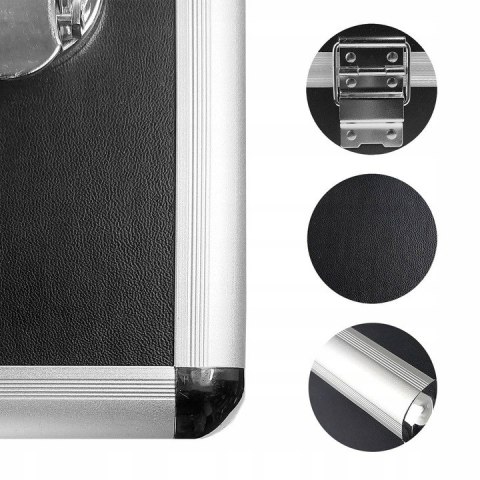 KUFEREK KOSMETYCZNY MAŁY CZARNY SREBRNE OKUCIA