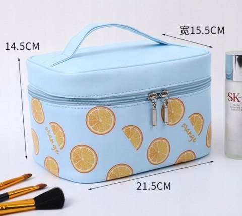 Kosmetyczka kuferek KS59 niebieska pomarańcze