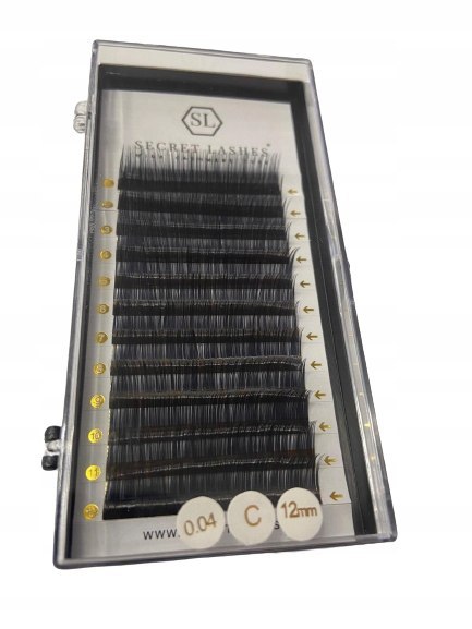 SECRET LASHES Rzęsy KASZMIROWE C 0,04 DŁUGOŚĆ 12