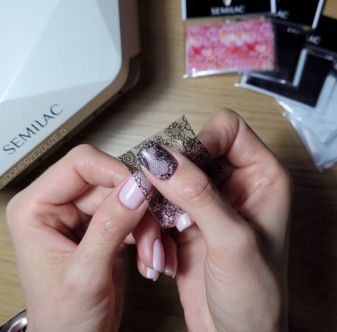 SEMILAC FOLIA TRANSFEROWA BLACK LACE 24 CZARNA