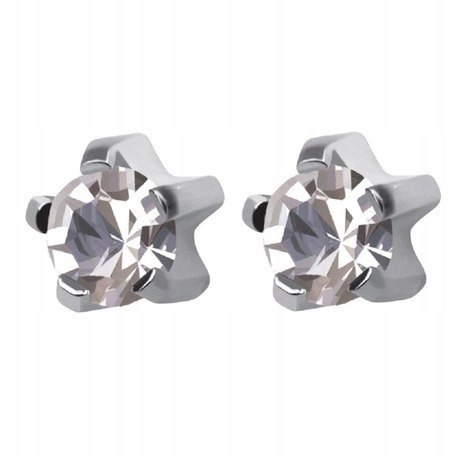 STUDEX Brylant w pazurkach kolor srebrny KOLCZYKI SYSTEM PLUS