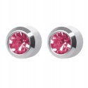 STUDEX Cyrkon różowy pełna srebrne 1 PARA KOLCZYKI SYSTEM PLUS