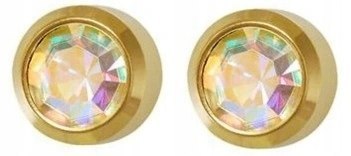 STUDEX KOLCZYKI KRYSZTAŁ GÓRSKI ZŁOTE PEŁNA 1PARA SYSTEM PLUS