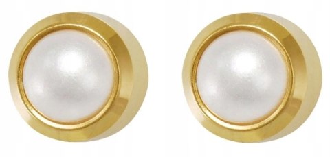 STUDEX Kolczyki biała perła złote pełne 1para SYSTEM PLUS