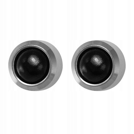 STUDEX ONYKS czarny srebrny pełna 1 para KOLCZYKI SYSTEM PLUS