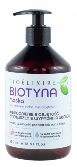 SZAMPON DO WŁOSÓW + MASKA BIOTYNA 2x 500 ML ZESTAW BIOELIXIRE WZMOCNIENIE