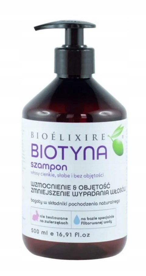 SZAMPON DO WŁOSÓW + MASKA BIOTYNA 2x 500 ML ZESTAW BIOELIXIRE WZMOCNIENIE