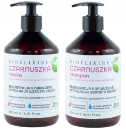 SZAMPON DO WŁOSÓW + MASKA CZARNUSZKA 2x 500ML ZESTAW BIOELIXIRE BEZ SLS