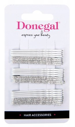 Wsuwki do włosów zestaw 24 szt 4,5 cm białe-srebrne DONEGAL FA-5503 upięcia