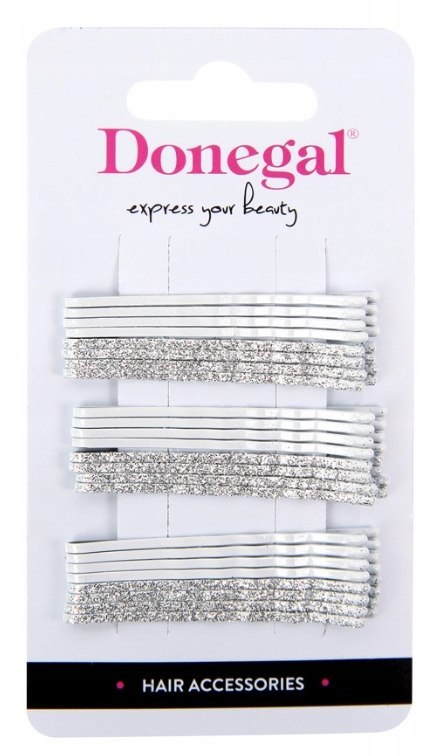 Wsuwki do włosów zestaw 24 szt 4,5 cm białe-srebrne DONEGAL FA-5503 upięcia