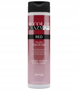 BE COLOR CRAZY FLUO COLOR GEL RED farba do włosów czerwona 150ml.