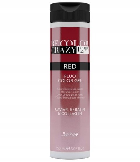 BE COLOR CRAZY FLUO COLOR GEL RED farba do włosów czerwona 150ml.