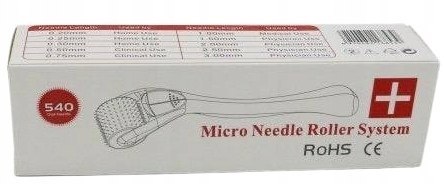 DERMA ROLLER DO MEZOTERAPII 0,5mm 540IGIEŁ STALOWE