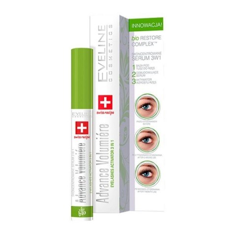 Eveline Advance Volumiere 3w1 Serum Odżywka do Rzęs Baza Pod Tusz 10ml