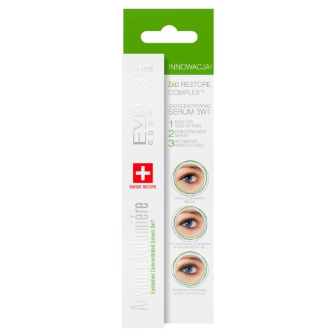 Eveline Advance Volumiere 3w1 Serum Odżywka do Rzęs Baza Pod Tusz 10ml
