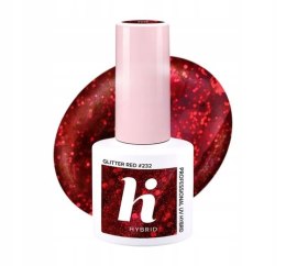 HI HYBRID LAKIER HYBRYDOWY 232 GLITTER RED 5ML